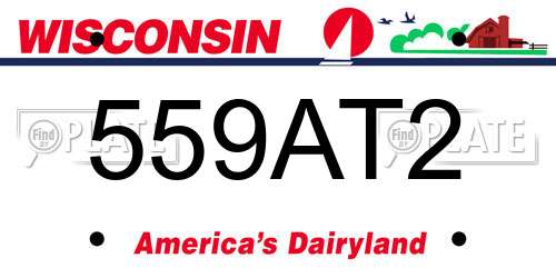 559AT2 Wisconsin License Plate