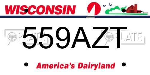 559AZT Wisconsin License Plate