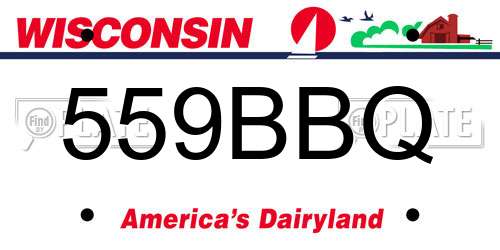 559BBQ Wisconsin License Plate