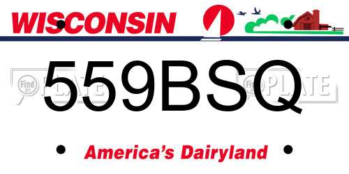 559BSQ Wisconsin License Plate