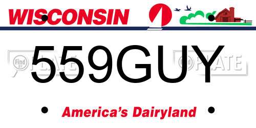 559GUY Wisconsin License Plate