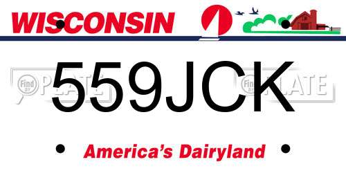 559JCK Wisconsin License Plate