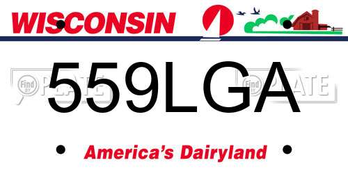 559LGA Wisconsin License Plate