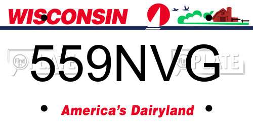 559NVG Wisconsin License Plate