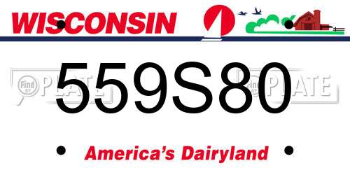 559S80 Wisconsin License Plate