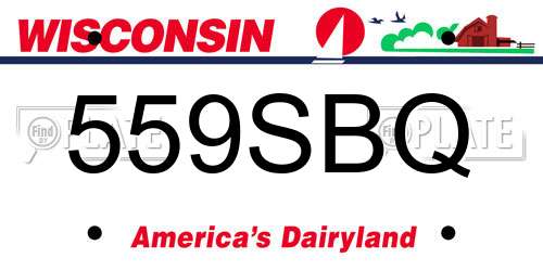 559SBQ Wisconsin License Plate