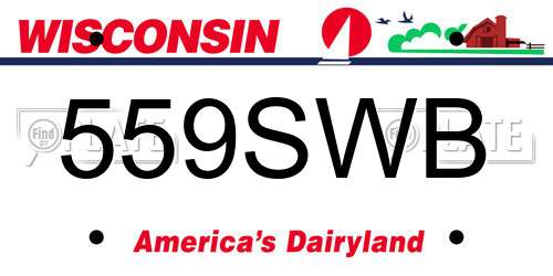559SWB Wisconsin License Plate