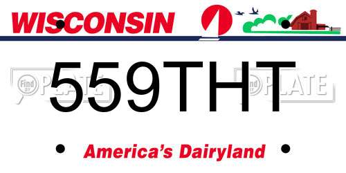 559THT Wisconsin License Plate