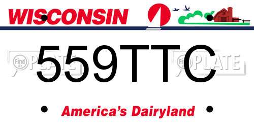 559TTC Wisconsin License Plate