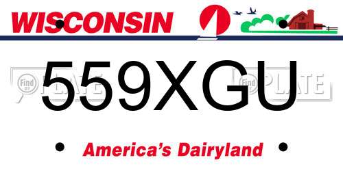 559XGU Wisconsin License Plate