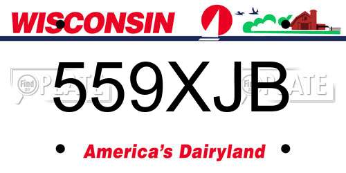 559XJB Wisconsin License Plate