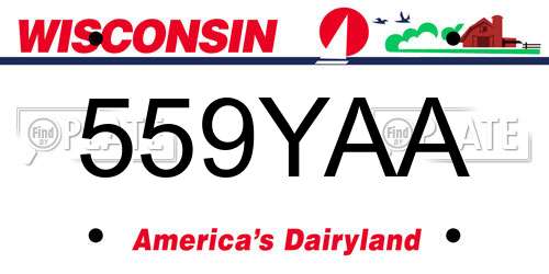 559YAA Wisconsin License Plate