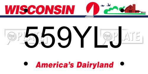 559YLJ Wisconsin License Plate