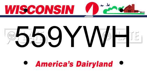 559YWH Wisconsin License Plate