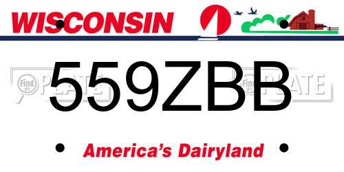 559ZBB Wisconsin License Plate