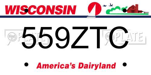 559ZTC Wisconsin License Plate