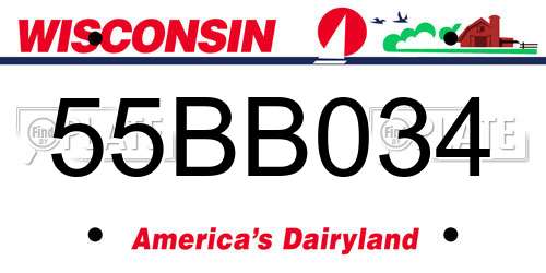 55BB034 Wisconsin License Plate