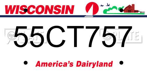 55CT757 Wisconsin License Plate