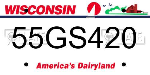55GS420 Wisconsin License Plate