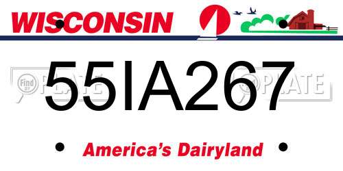 55IA267 Wisconsin License Plate