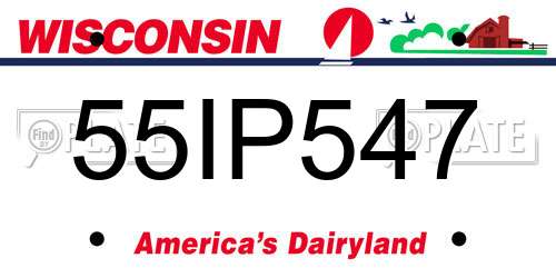 55IP547 Wisconsin License Plate