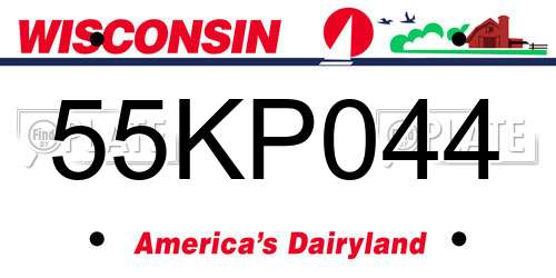 55KP044 Wisconsin License Plate