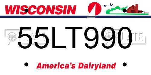 55LT990 Wisconsin License Plate
