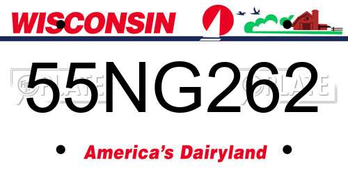 55NG262 Wisconsin License Plate