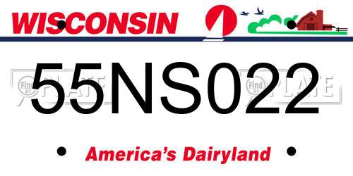 55NS022 Wisconsin License Plate