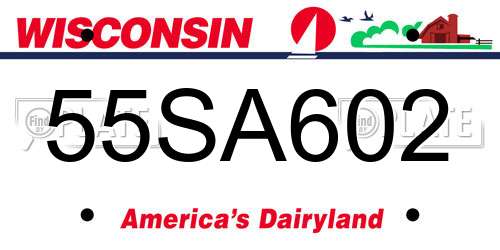 55SA602 Wisconsin License Plate
