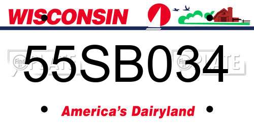 55SB034 Wisconsin License Plate