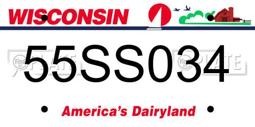55SS034 Wisconsin License Plate