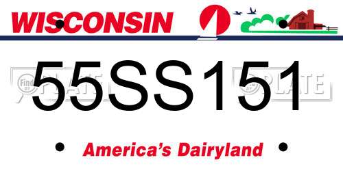 55SS151 Wisconsin License Plate