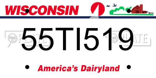 55TI519 Wisconsin License Plate