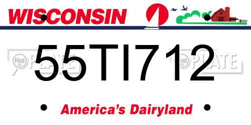 55TI712 Wisconsin License Plate