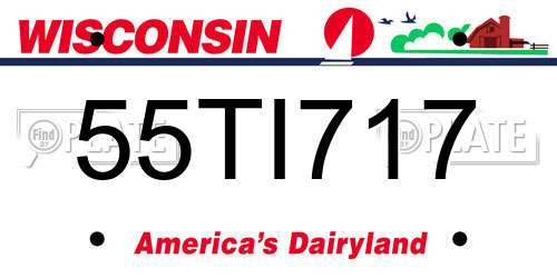 55TI717 Wisconsin License Plate