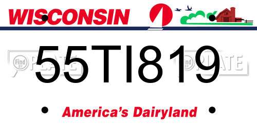 55TI819 Wisconsin License Plate