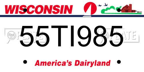 55TI985 Wisconsin License Plate