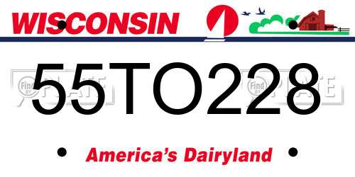 55TO228 Wisconsin License Plate