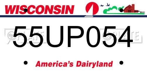 55UP054 Wisconsin License Plate