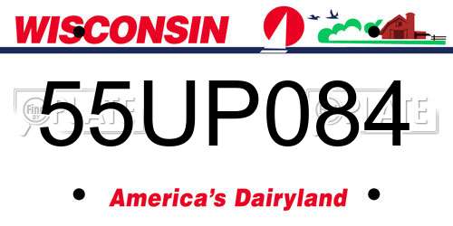 55UP084 Wisconsin License Plate