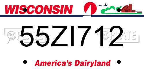 55ZI712 Wisconsin License Plate