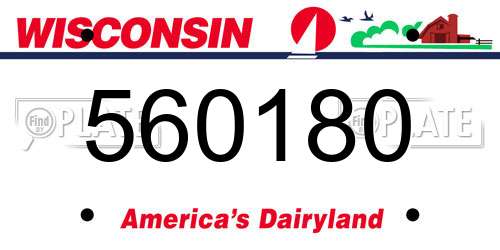 560180 Wisconsin License Plate