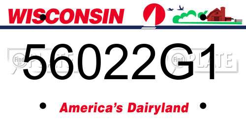 56022G1 Wisconsin License Plate