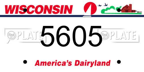 5605 Wisconsin License Plate