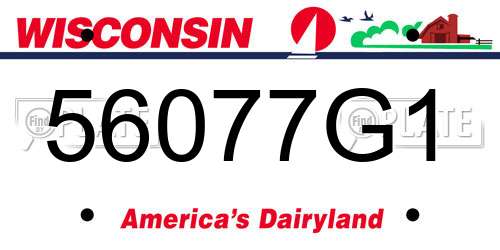 56077G1 Wisconsin License Plate