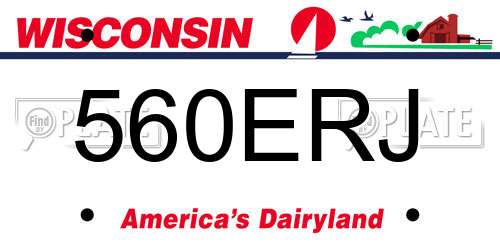 560ERJ Wisconsin License Plate