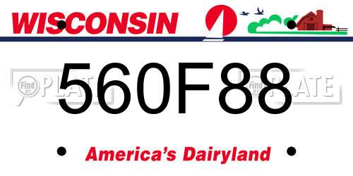 560F88 Wisconsin License Plate
