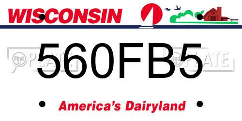 560FB5 Wisconsin License Plate