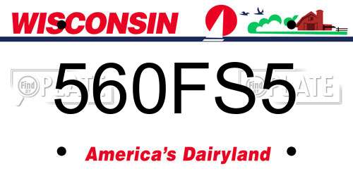 560FS5 Wisconsin License Plate